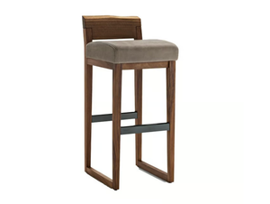 DINO - High sled base solid wood stool with footrest _ Riva 1920